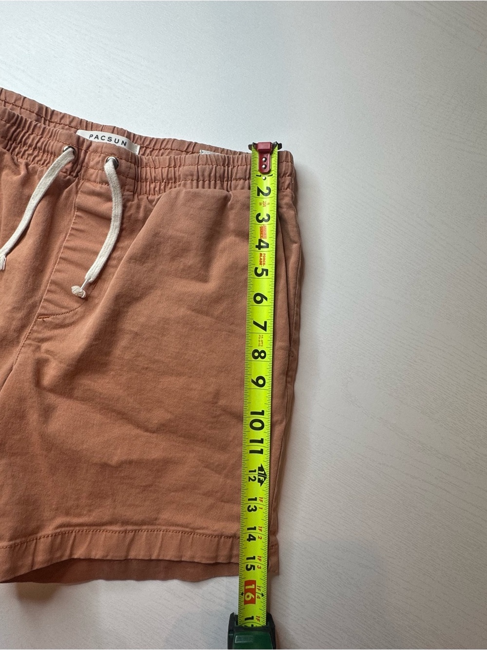 PacSun Men's Rust-Brown Cotton Drawstring Shorts - Picture 6 of 7